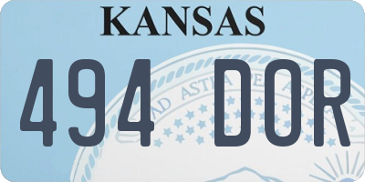 KS license plate 494DOR
