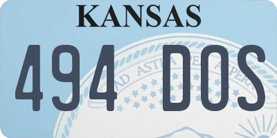 KS license plate 494DOS