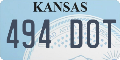 KS license plate 494DOT