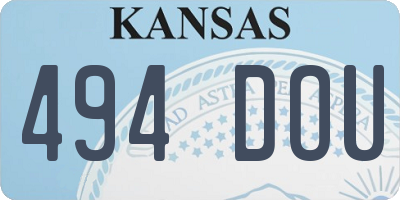 KS license plate 494DOU