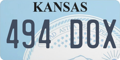 KS license plate 494DOX