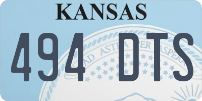 KS license plate 494DTS