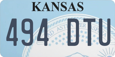 KS license plate 494DTU