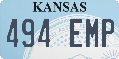 KS license plate 494EMP