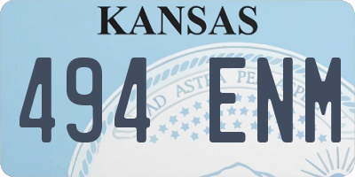 KS license plate 494ENM