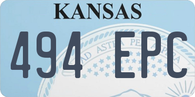 KS license plate 494EPC