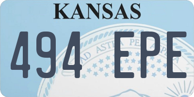 KS license plate 494EPE