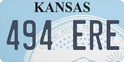 KS license plate 494ERE