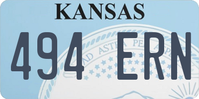 KS license plate 494ERN