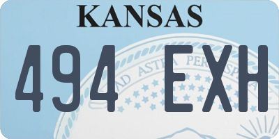 KS license plate 494EXH