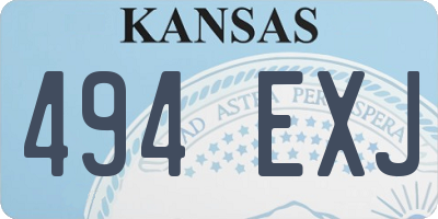KS license plate 494EXJ