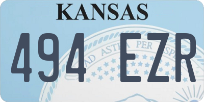 KS license plate 494EZR