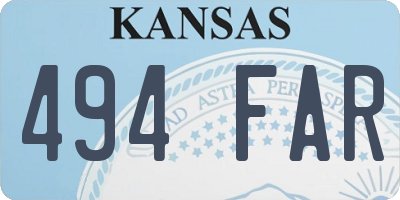KS license plate 494FAR