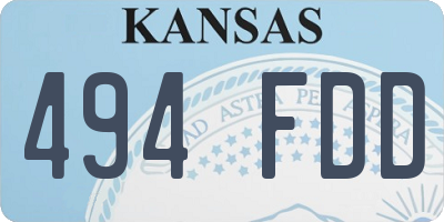 KS license plate 494FDD