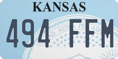 KS license plate 494FFM