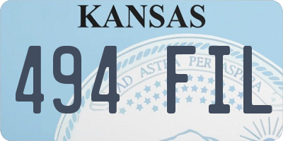 KS license plate 494FIL