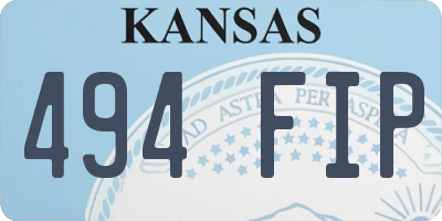 KS license plate 494FIP