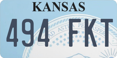 KS license plate 494FKT