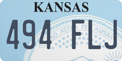 KS license plate 494FLJ