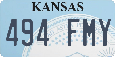 KS license plate 494FMY