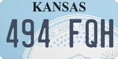 KS license plate 494FQH
