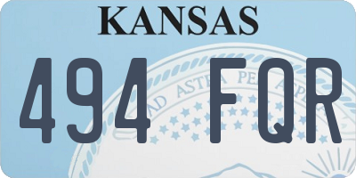 KS license plate 494FQR
