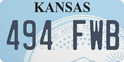 KS license plate 494FWB