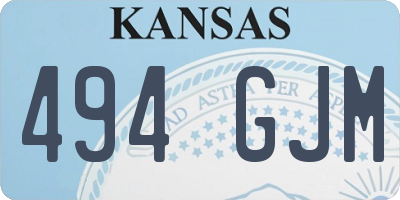 KS license plate 494GJM