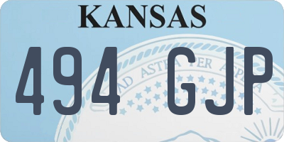 KS license plate 494GJP