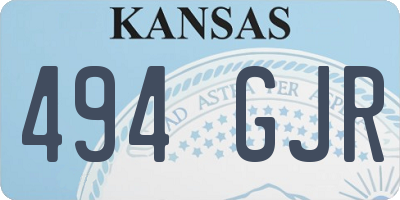 KS license plate 494GJR