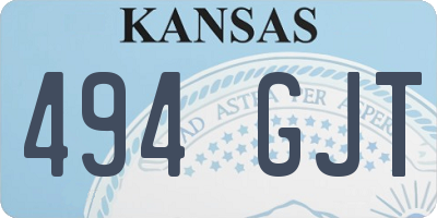 KS license plate 494GJT