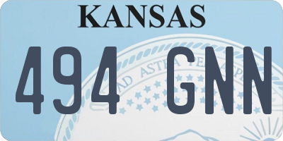 KS license plate 494GNN