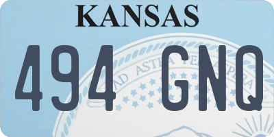 KS license plate 494GNQ