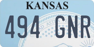 KS license plate 494GNR