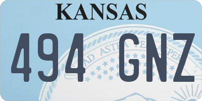KS license plate 494GNZ
