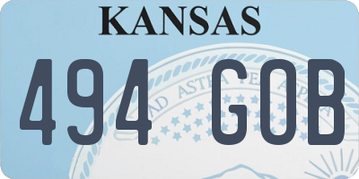 KS license plate 494GOB