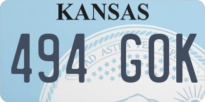 KS license plate 494GOK