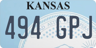 KS license plate 494GPJ
