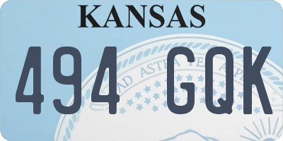 KS license plate 494GQK