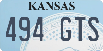 KS license plate 494GTS