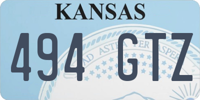 KS license plate 494GTZ