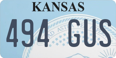 KS license plate 494GUS