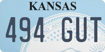 KS license plate 494GUT