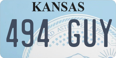 KS license plate 494GUY