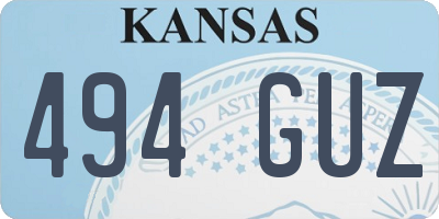 KS license plate 494GUZ