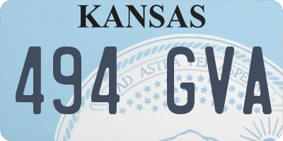 KS license plate 494GVA