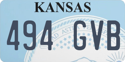 KS license plate 494GVB