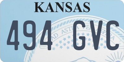 KS license plate 494GVC