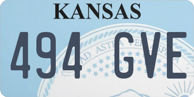 KS license plate 494GVE