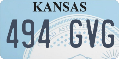 KS license plate 494GVG